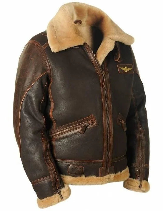 Men’s Aviator Jacket with Fur Collar