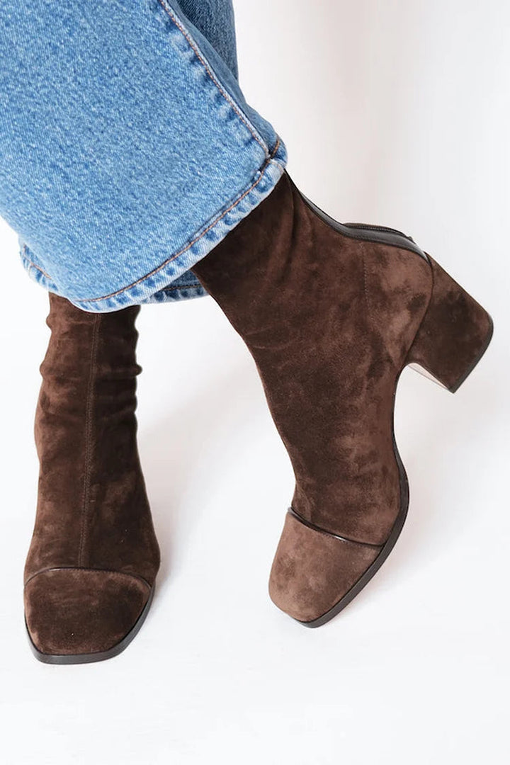 Fabienne | Square Toe Block Heel Boots