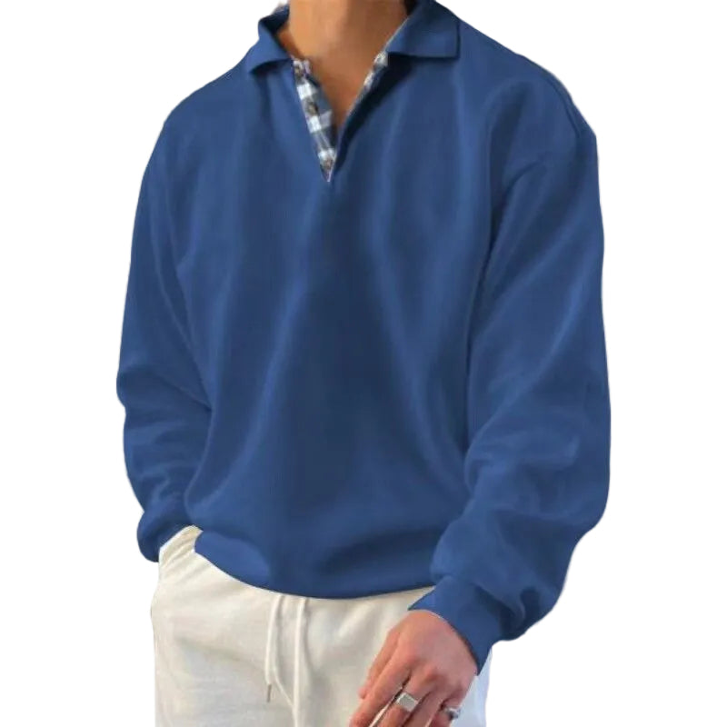 Men’s Polo Collar V-Neck Pullover