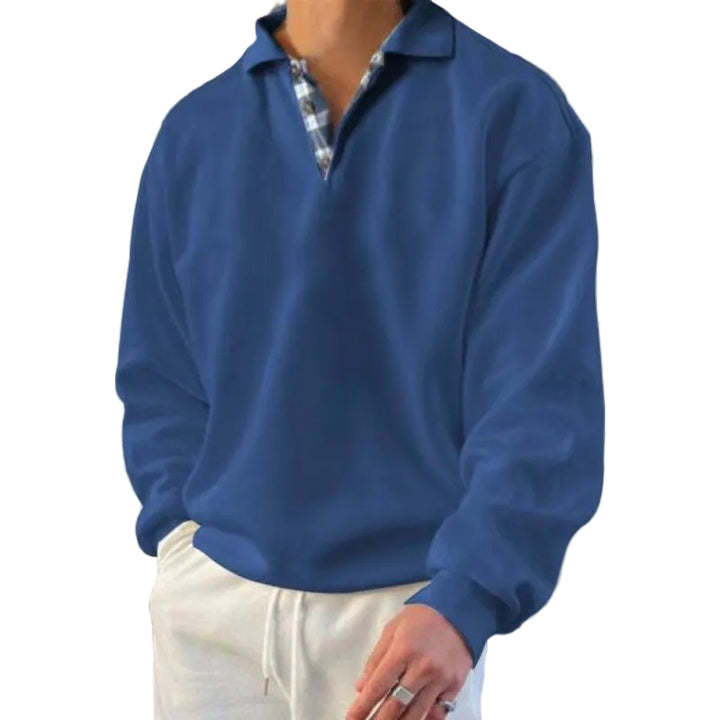 Men’s Polo Collar V-Neck Pullover