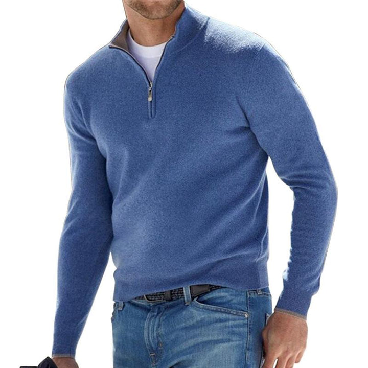 Men’s Mock Collar Quarter Zip Sweater