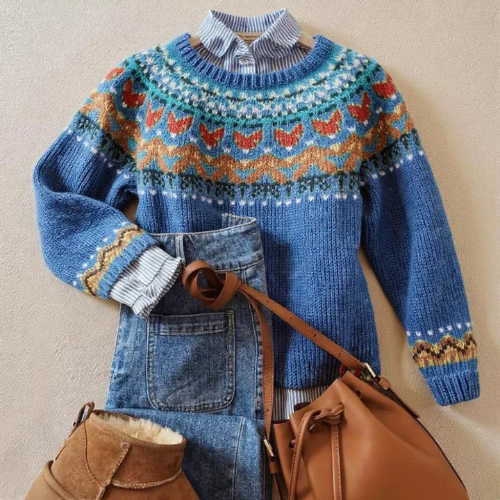 Marilyn | Butterfly Yoke Knit Sweater