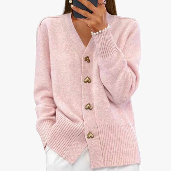 Hope | Elegant Cardigan with Heart Buttons