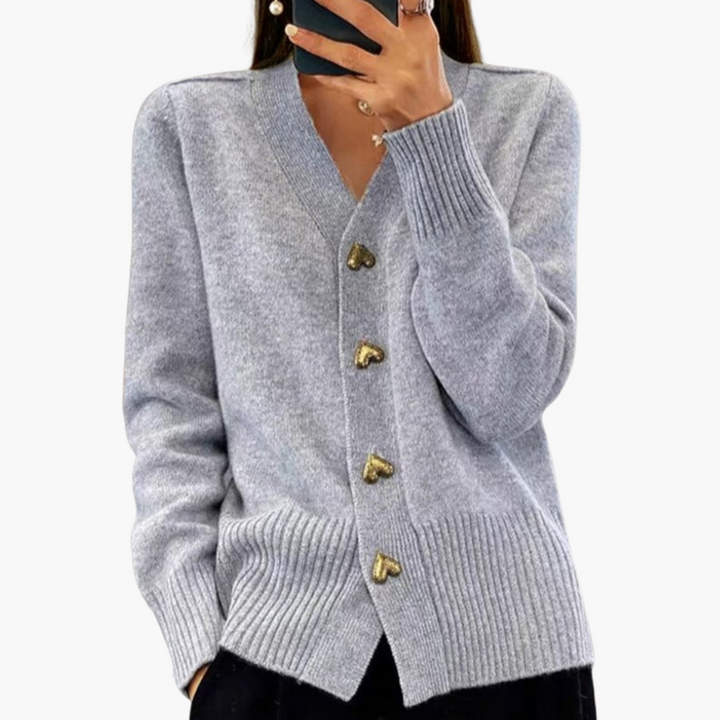 Hope | Elegant Cardigan with Heart Buttons