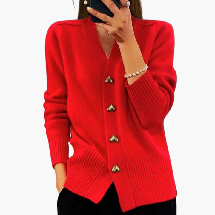 Hope | Elegant Cardigan with Heart Buttons