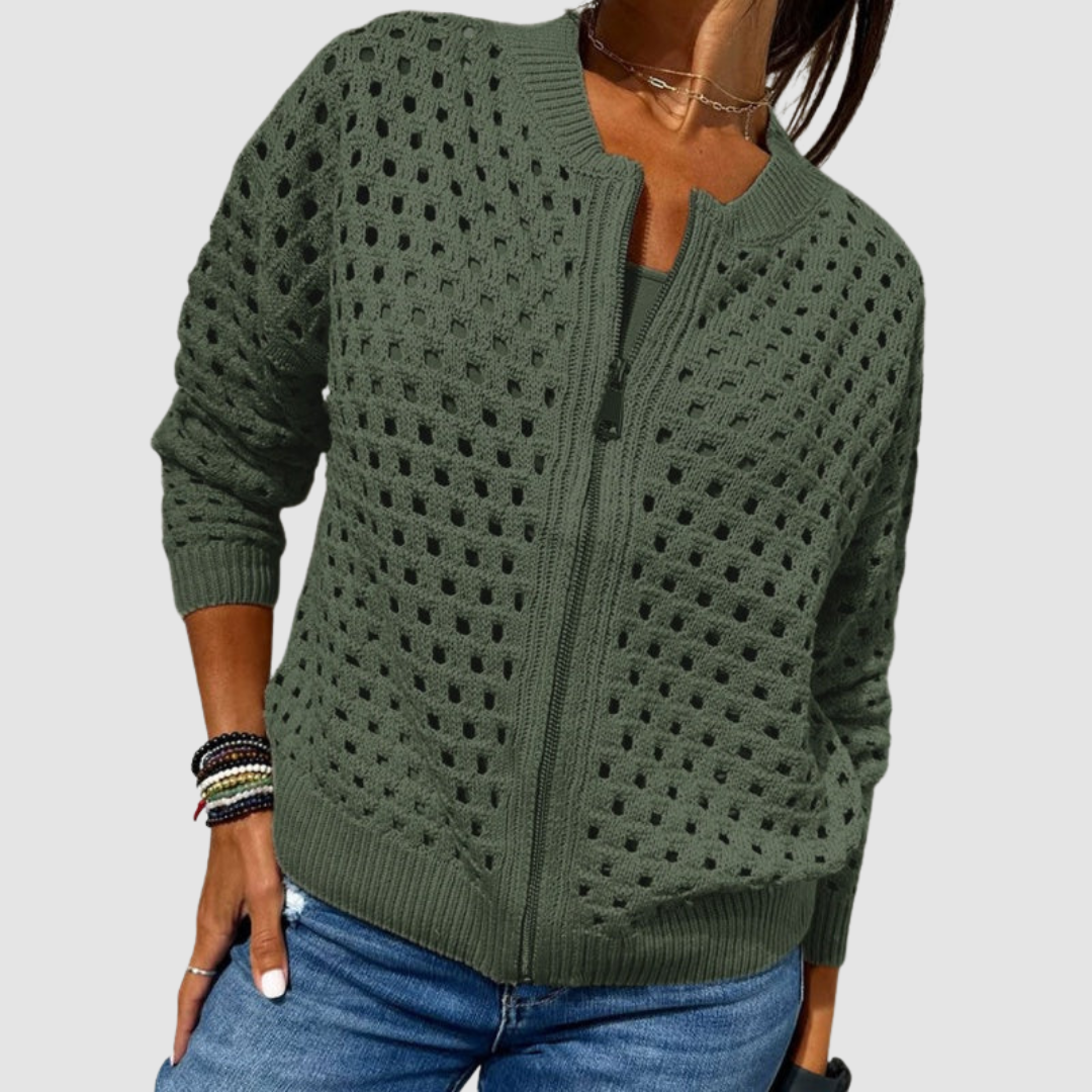 Grace | Knitted Cardigan with Zipper