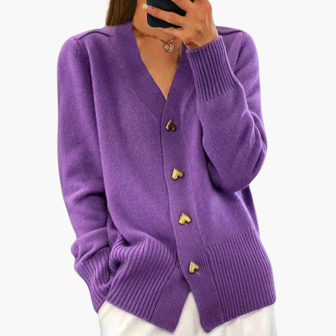 Hope | Elegant Cardigan with Heart Buttons