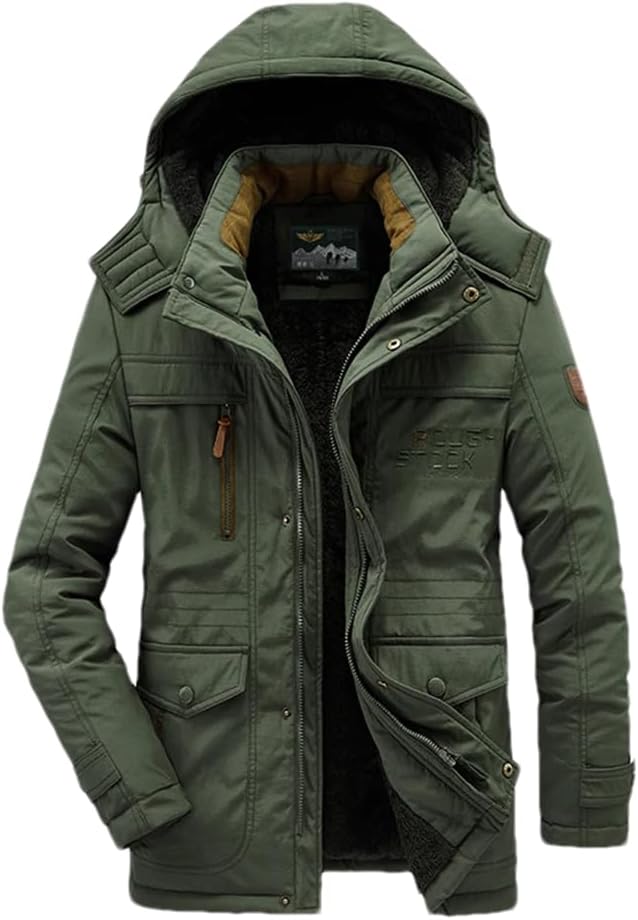 Men's Heavy-Duty Winter Parka with Hood