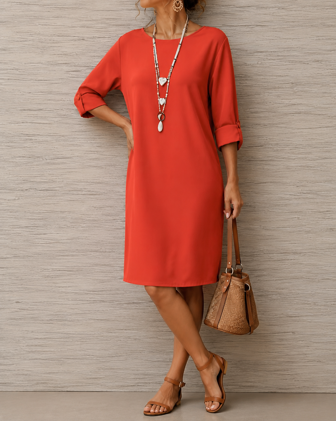 Odette | Relaxed Roll-Cuff Dress