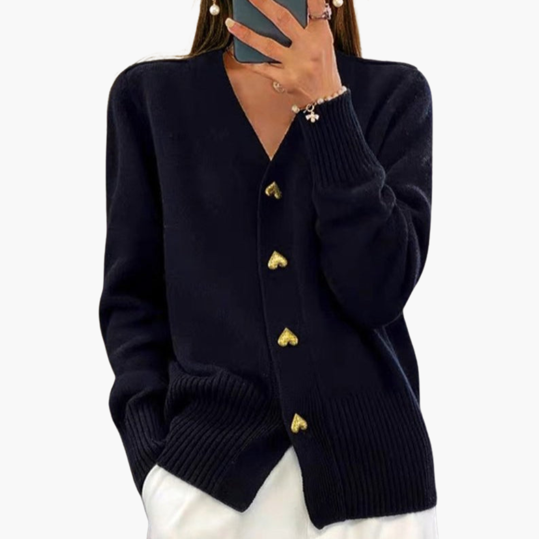 Hope | Elegant Cardigan with Heart Buttons