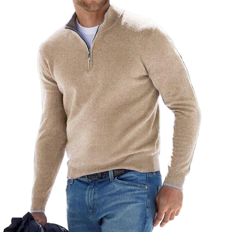 Men’s Mock Collar Quarter Zip Sweater