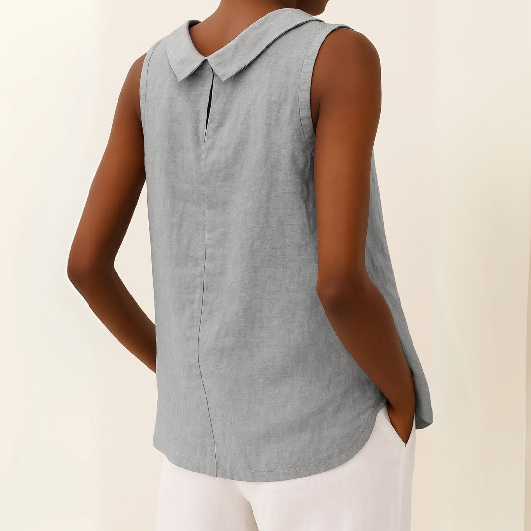 Women's Sleeveless Roll Collar Top