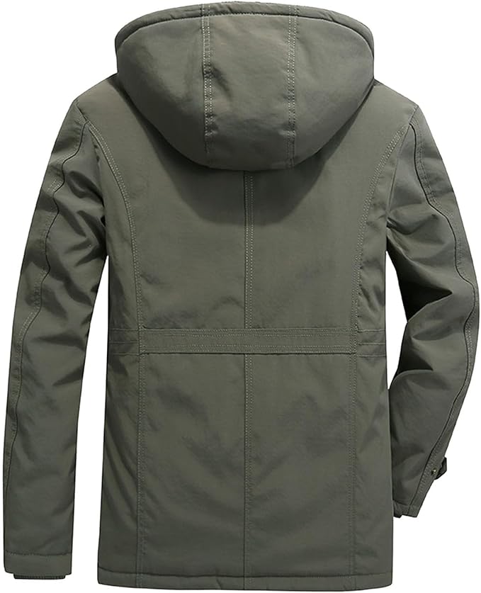 Men's Heavy-Duty Winter Parka with Hood
