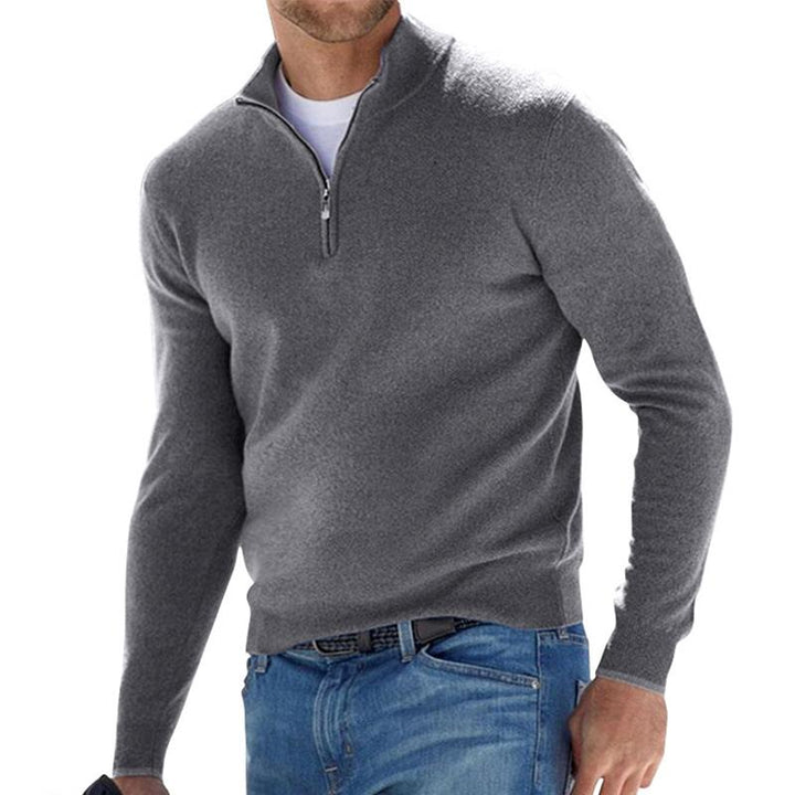 Men’s Mock Collar Quarter Zip Sweater