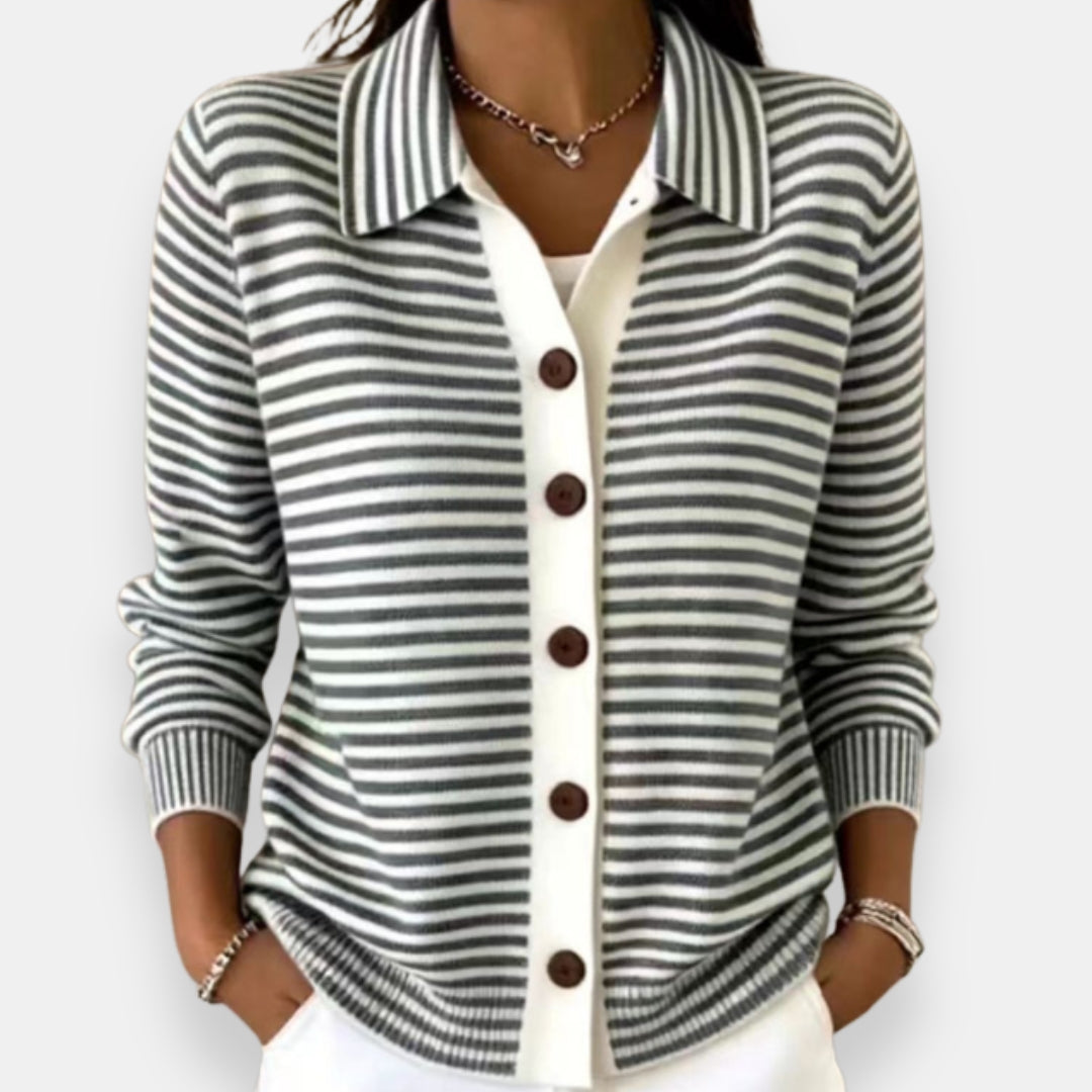 Jamie | Striped Button Cardigan