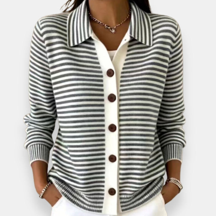 Jamie | Striped Button Cardigan