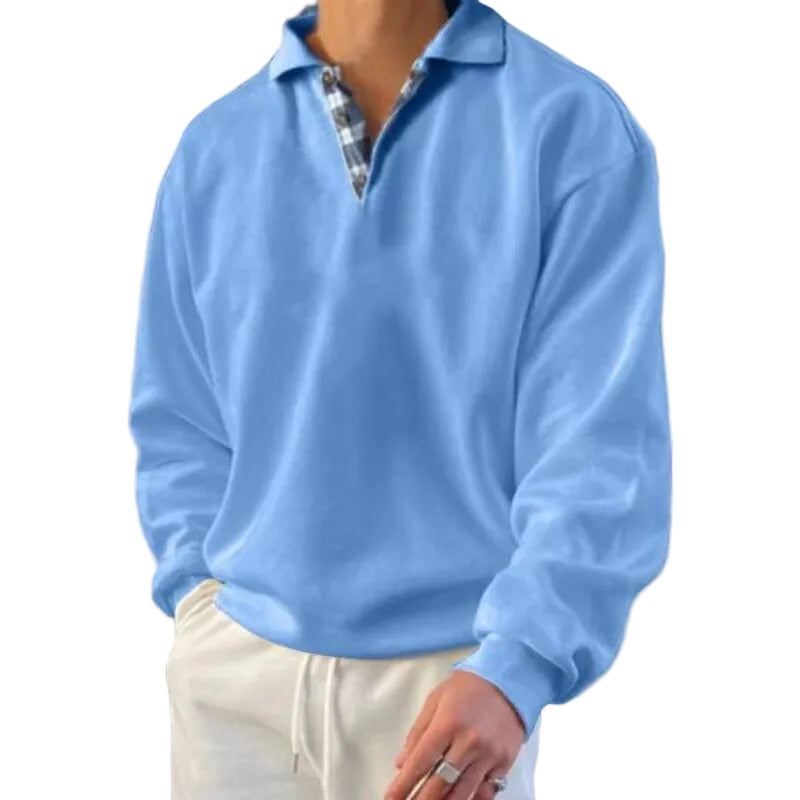 Men’s Polo Collar V-Neck Pullover