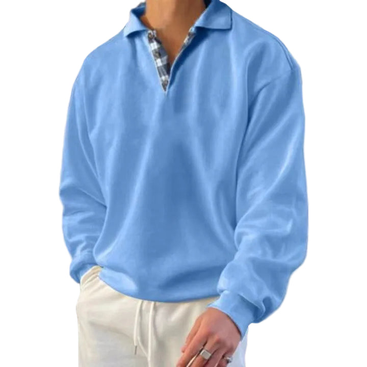 Men’s Polo Collar V-Neck Pullover