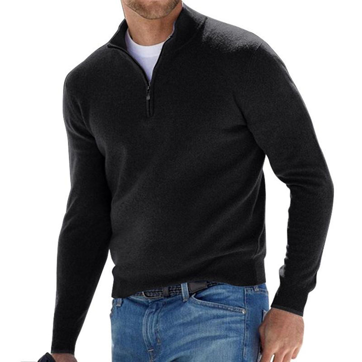 Men’s Mock Collar Quarter Zip Sweater
