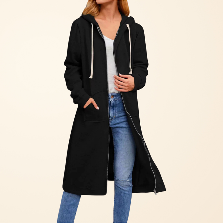 Madelyn | Relaxed Zip-Up Longline Cardigan