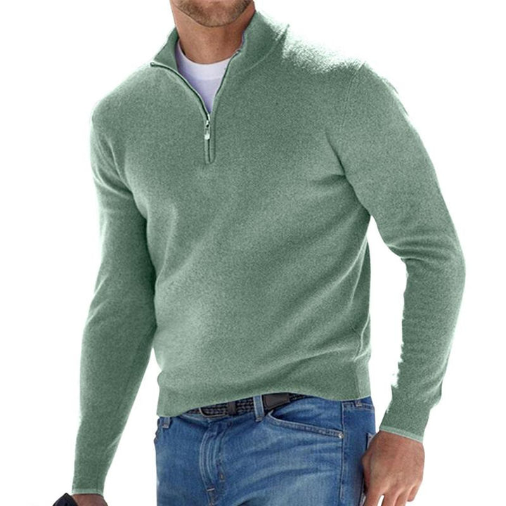 Men’s Mock Collar Quarter Zip Sweater