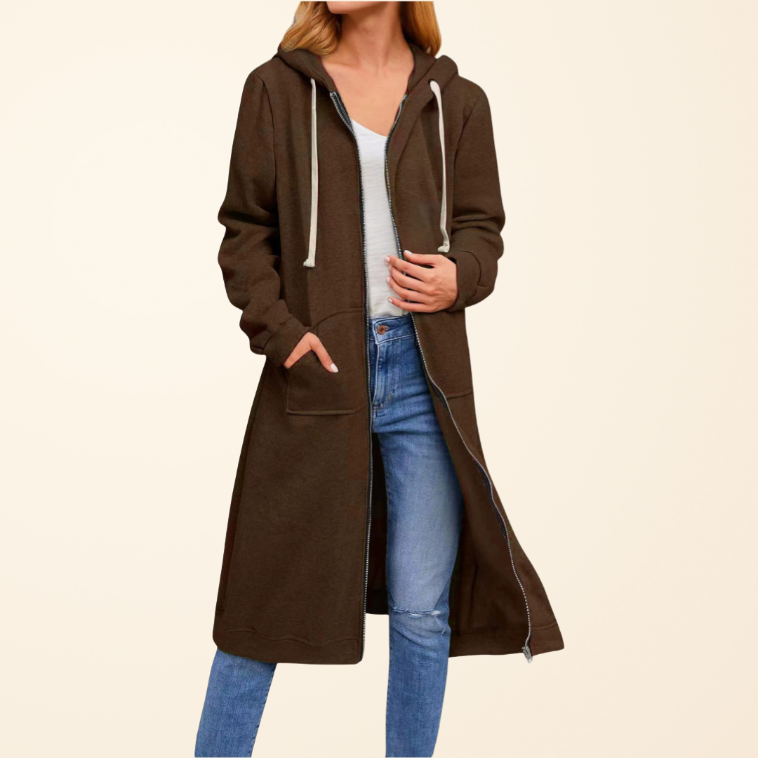 Madelyn | Relaxed Zip-Up Longline Cardigan