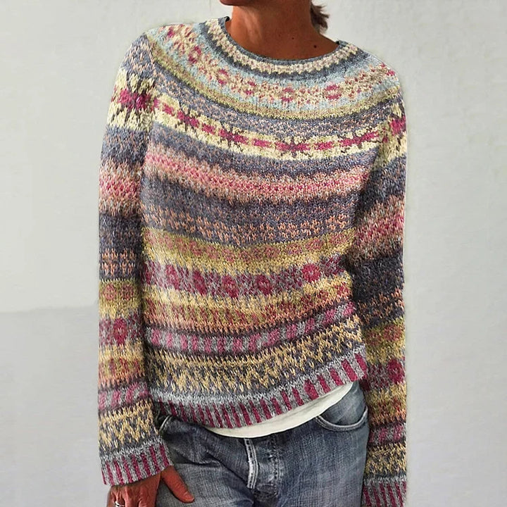 Gloria | Heather Multi Fair Isle Knit Sweater