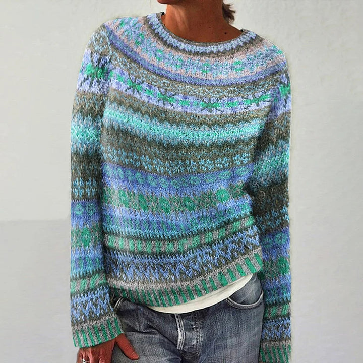 Margaret | Ocean Multi Fair Isle Knit Sweater