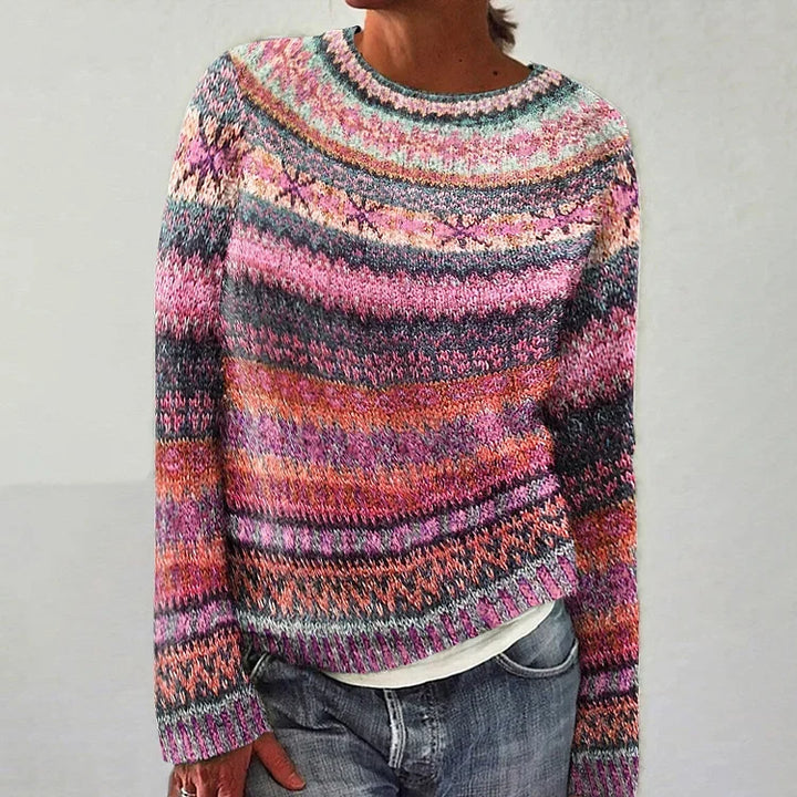 Diane | Rose Multi Fair Isle Knit Sweater