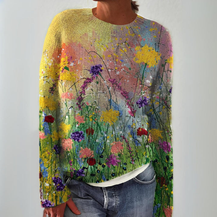 Theresa | Watercolor Meadow Knit Sweater