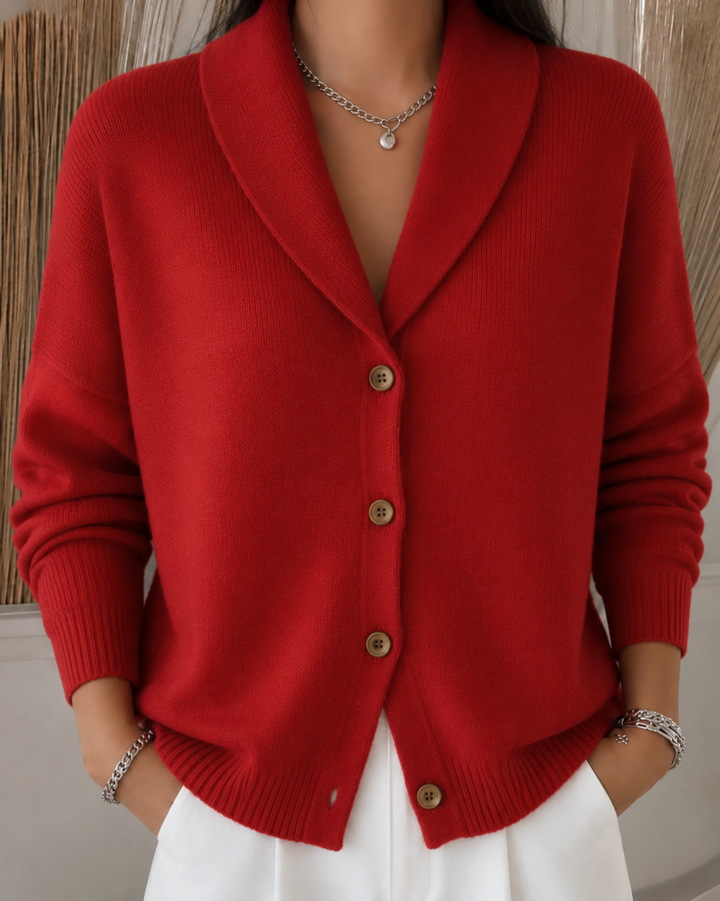 Lillian | Elegant Button Collar Cardigan