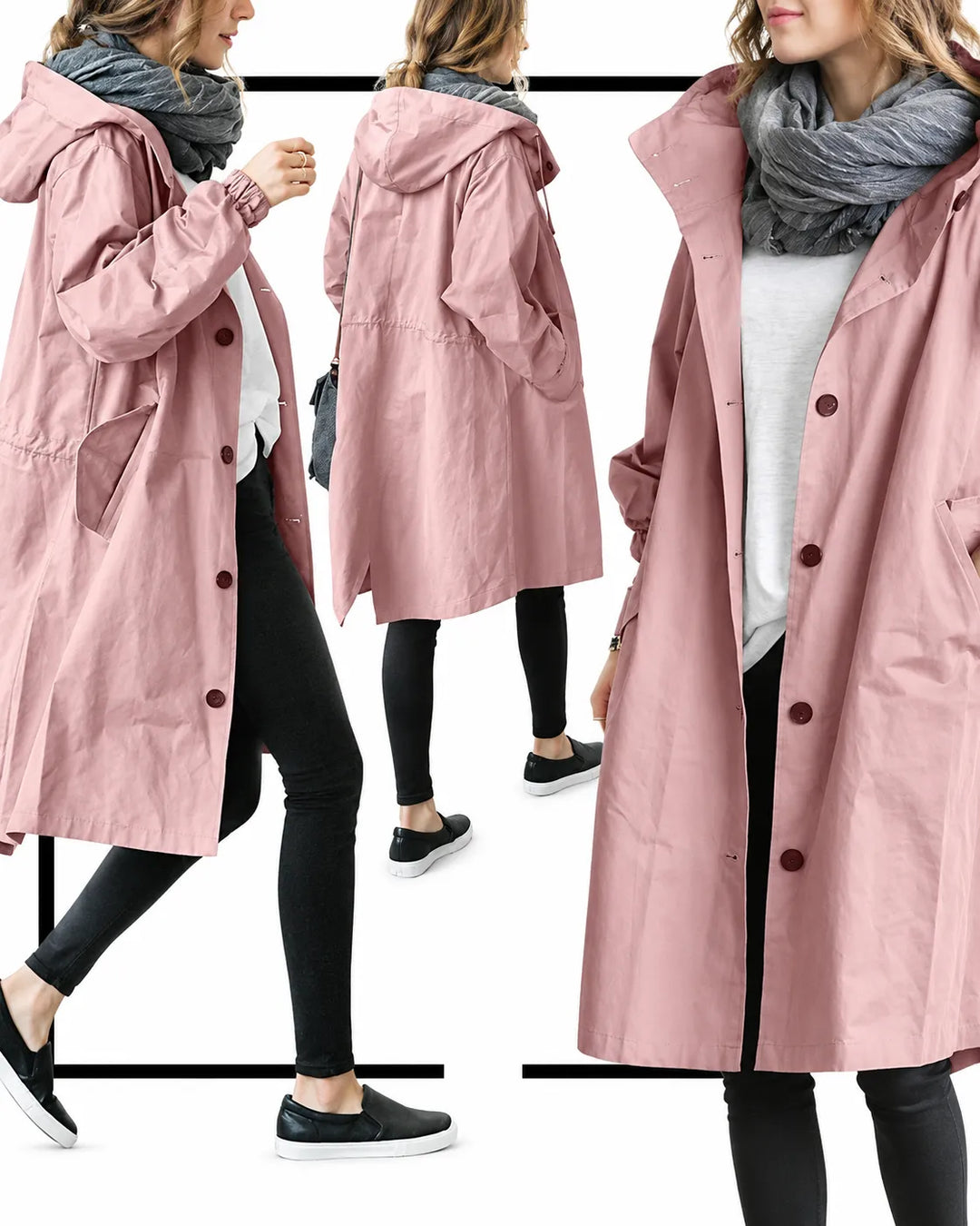 Maisie | Oversized Hooded Button-Front Coat
