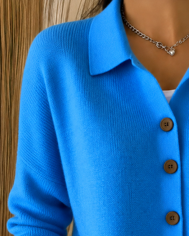 Lillian | Elegant Button Collar Cardigan