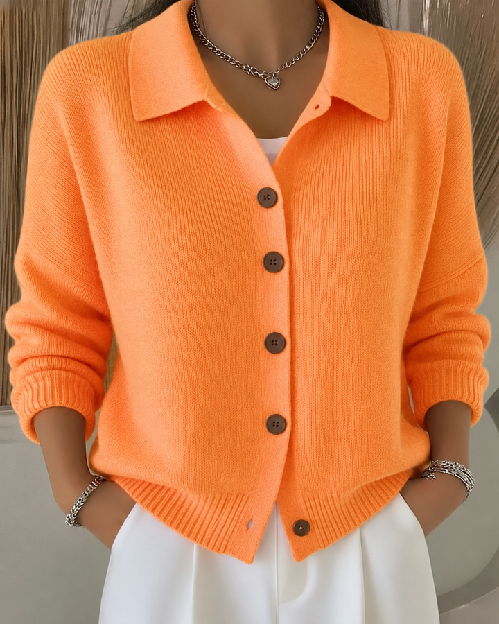 Lillian | Elegant Button Collar Cardigan