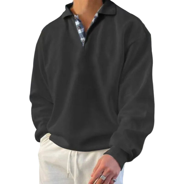 Men’s Polo Collar V-Neck Pullover