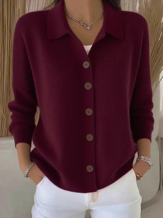 Rosalie | Button-Front Collared Cardigan
