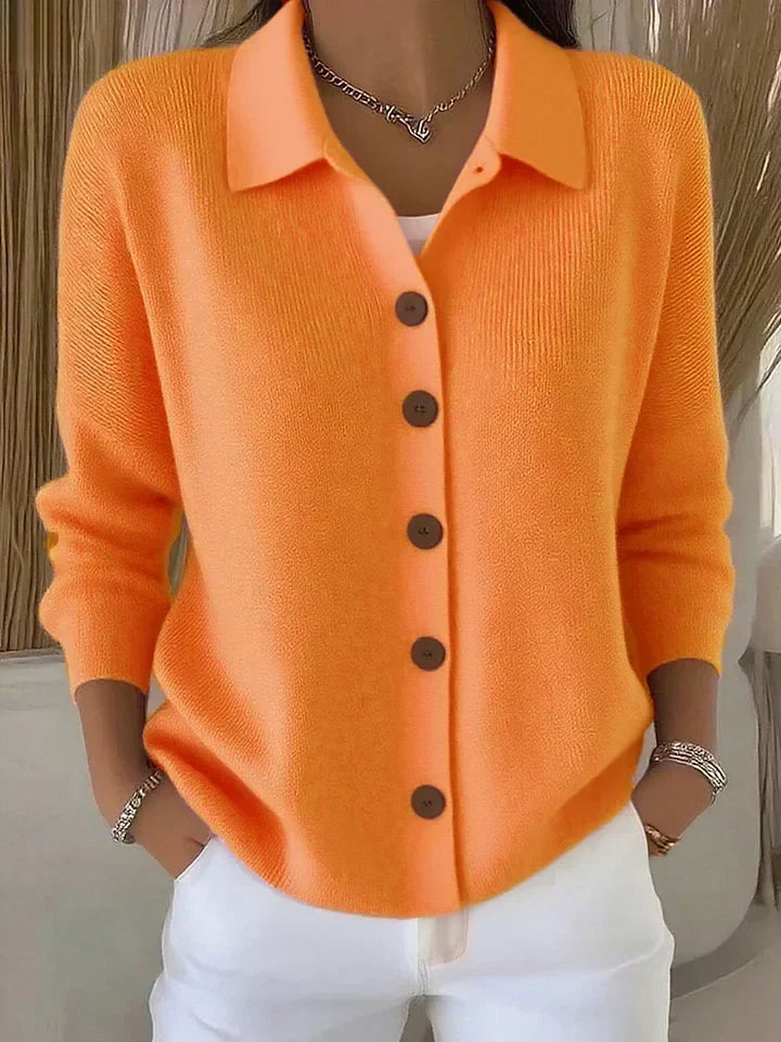 Rosalie | Button-Front Collared Cardigan