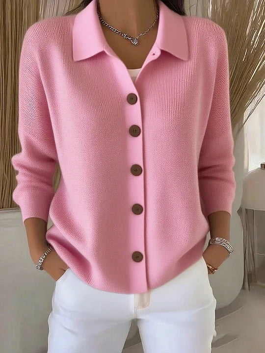 Rosalie | Button-Front Collared Cardigan