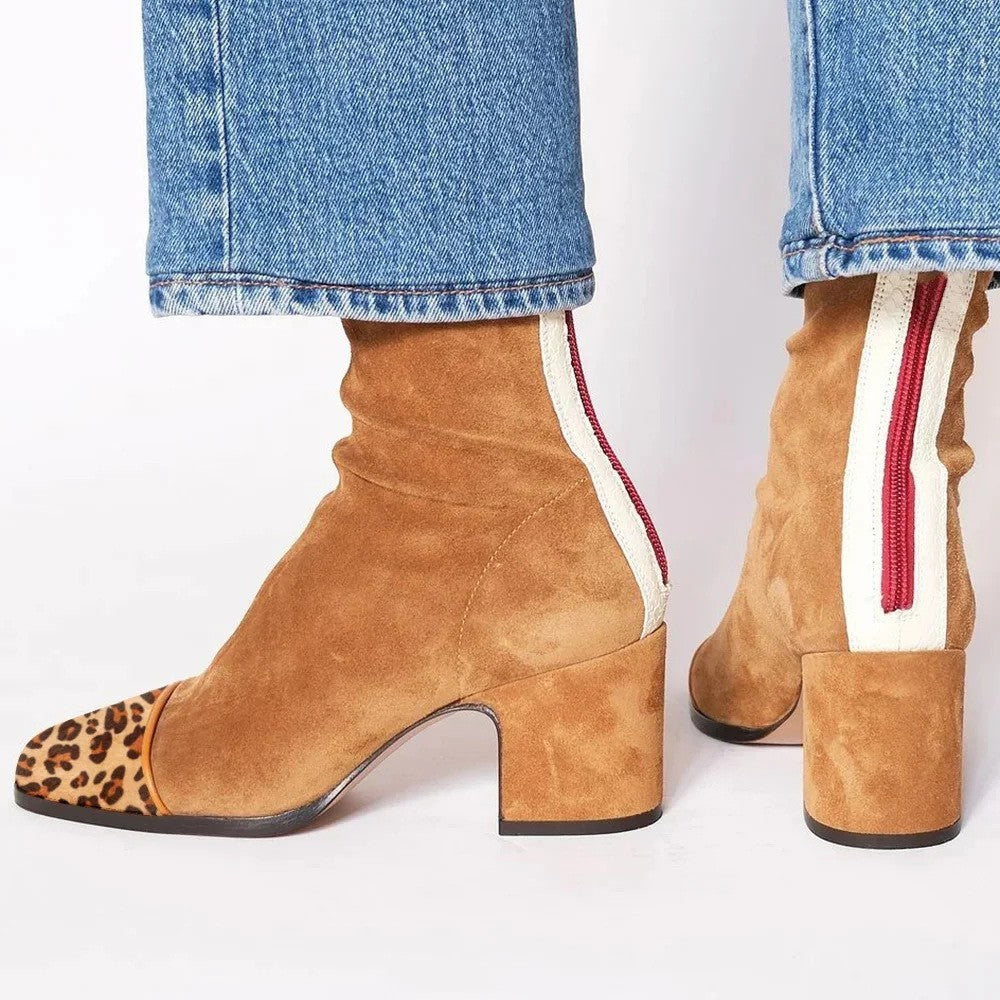 Fabienne | Square Toe Block Heel Boots