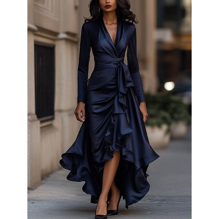 Constance | Wrap V-Neck Long Sleeve Maxi Dress