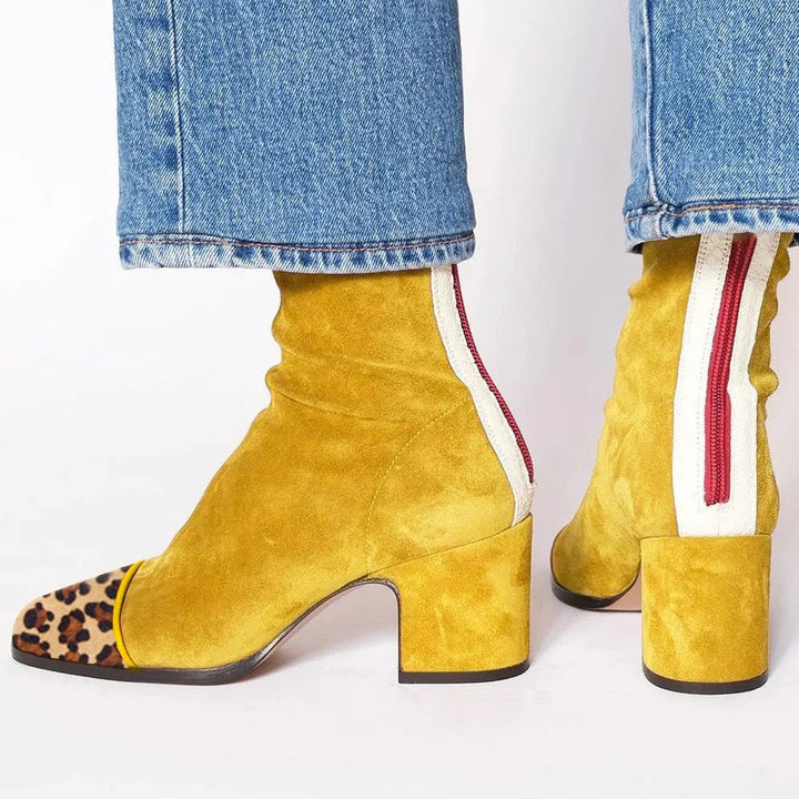 Fabienne | Square Toe Block Heel Boots