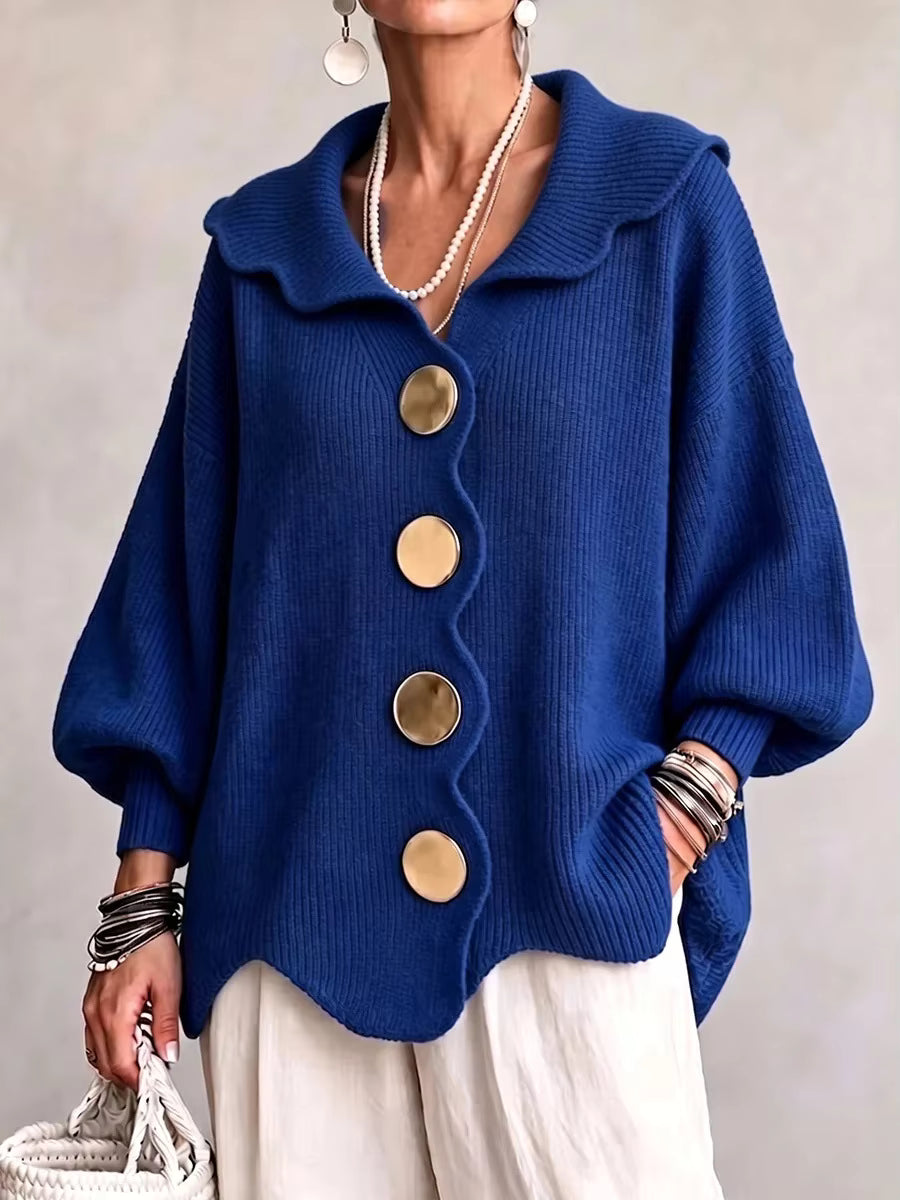 Elara | Ribbed Knit Button Cardigan