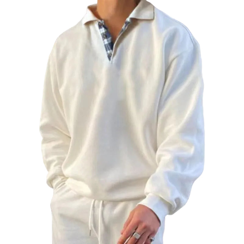 Men’s Polo Collar V-Neck Pullover