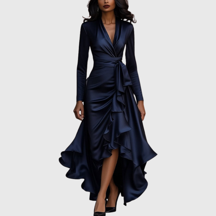 Constance | Wrap V-Neck Long Sleeve Maxi Dress