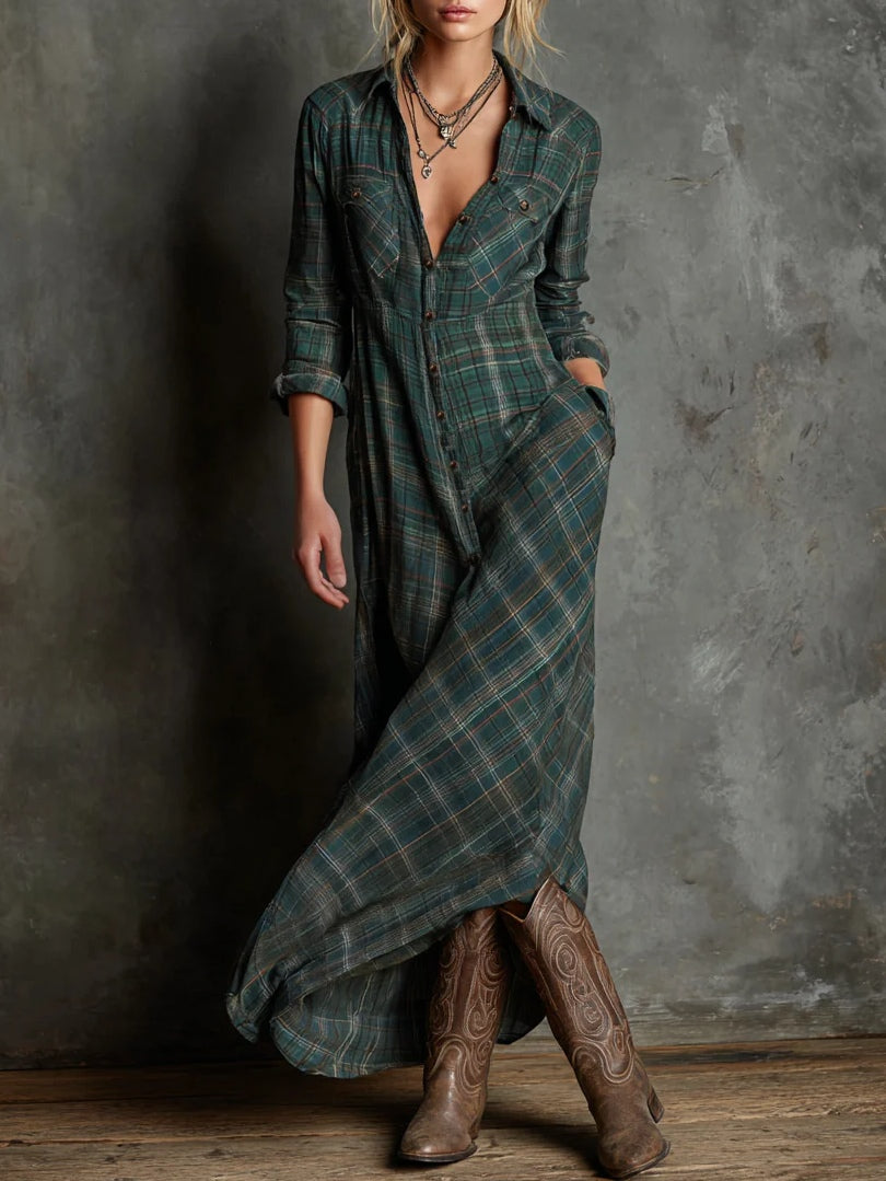 Vera | Long Plaid Dress