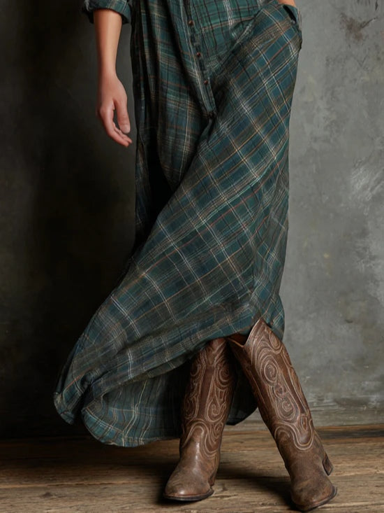 Vera | Long Plaid Dress