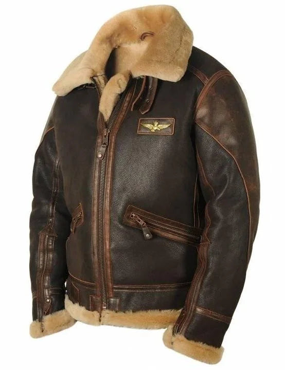Men’s Aviator Jacket with Fur Collar