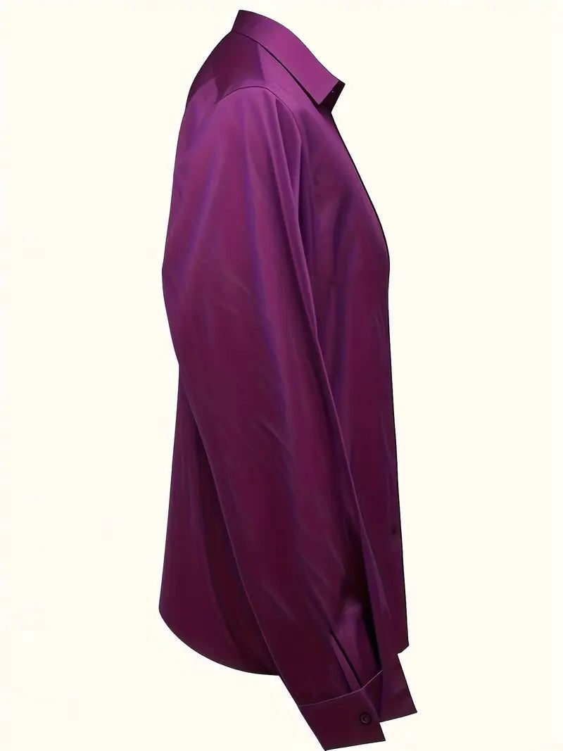 Audrey | Satin V-Neck Blouse with Long Sleeves for Women