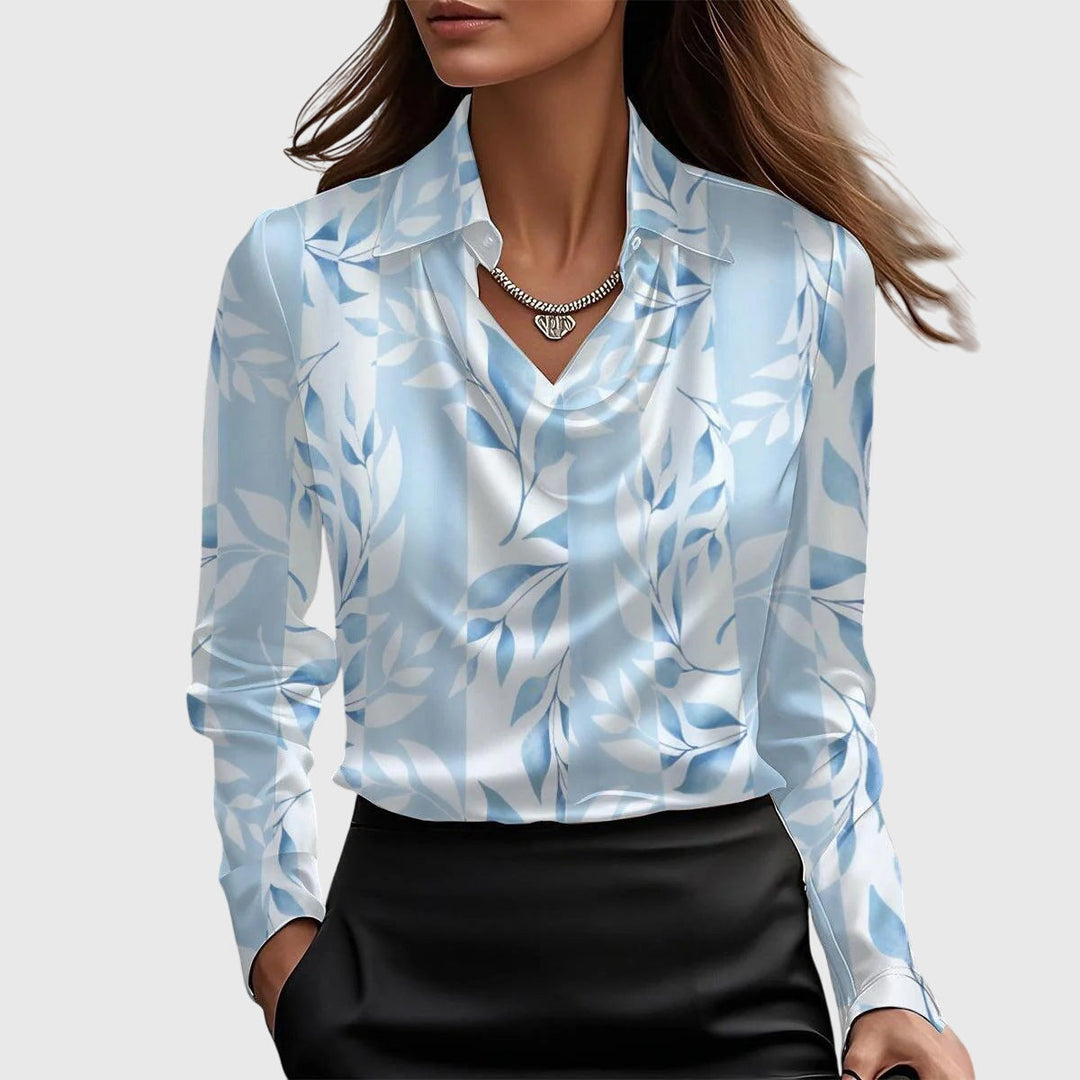 Laodice | Blouse with Cowl Neck and Long Sleeves for Women