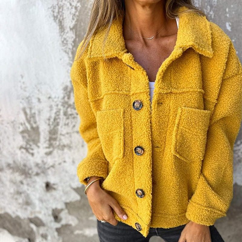 Brenna | Sherpa Button-Down Jacket with Chest Pockets for Women